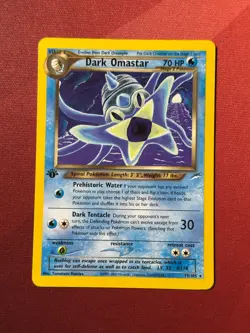 DARK OMASTAR 19/105 Neo Destiny 1st EDITION rare Pokemon TCG card NM+ CLEAN! - Image 1