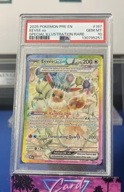 2025 POKEMON PRE EN-PRISMATIC EVOLUTIONS #167 EEVEE EX PSA 10 - Image 1