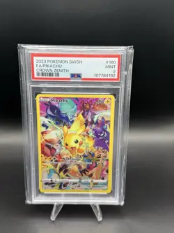 PSA 9 Pokemon TCG 2023 Pokemon Sword And Shield Crown Zenith #160 Fa/Pikachu - Image 1