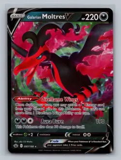 Galarian Moltres V 097/198 Holo Rare V Chilling Reign Pokemon Near Mint - Image 1