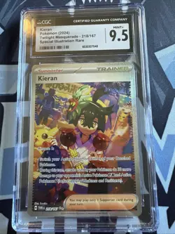 Pokemon Scarlet & Violet Twilight Masquerade Kieran 218/167 SIR CGC 9.5 - Image 1
