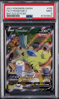 PSA 9 Pokemon TCG Pokemon Tyranitar V Ultra Rare Holo - Image 1