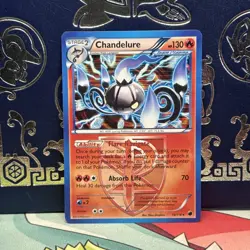 Pokemon Black & White Plasma Freeze 16/116 Holo Chandelure Nintendo MP 2013 - Image 1