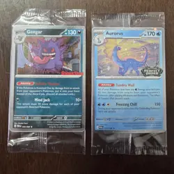 Pokemon GameStop Stamped Exclusive Gengar & Aurorus Barnes Noble Promo Sealed - Image 1