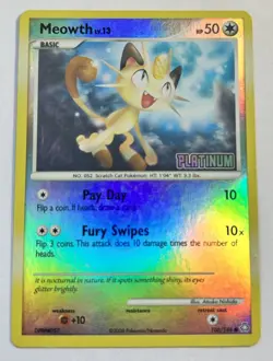 2008 DIAMOND & PEARL LEGENDS AWAKENED MEOWTH 106/146 REVERSE HOLO STAMPED - Image 1