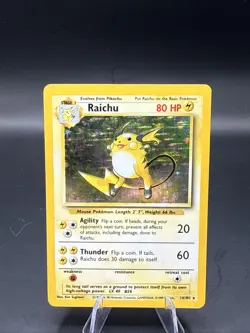 1999 Pokemon TCG Base Set Raichu 14/102 Holo Rare! NEAR MINT CONDITION! - Image 1