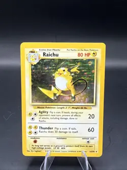 1999 Pokemon TCG Base Set Raichu 14/102 Holo Rare! NEAR MINT CONDITION! - Image 3
