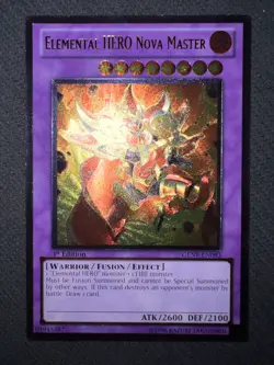 Yugioh Elemental HERO Nova Master 1st Edition Ultimate Rare GENF-EN093 VLP/NM - Image 2