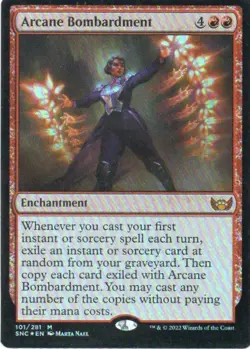 MTG: Streets of New Capenna: Foil Arcane Bombardment: Lightly Played Condition - Image 1