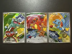 Pokemon Charmander, Squirtle, Bulbasaur 037, 038, 039 - First Partner 30th Gen 1 - Image 1
