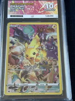 Pikachu 160/159 Secret Rare – Crown Zenith – ACE 10 PERFECT Match Label Pokemon - Image 1