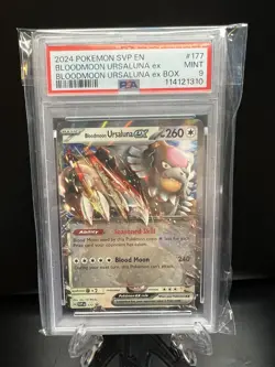 POKEMON SVP EN SV PROMO #177 BLOODMOON URSALUNA EX PSA 9 2024 - Image 1