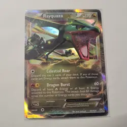 Rayquaza EX 85/124 Dragons Exalted Ultra Rare Full Art Holo Pokemon Card - Image 1