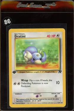 1st Edition Dratini 53/82 - Team Rocket - Pokemon Card - Near Mint (NM) - Image 2
