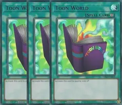 Yugioh - Toon World x 3 - 1st Edition Ultra Rare (Purple) NM - Free Holo Card - Image 1
