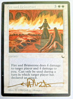 MTG THE DARK Fire and Brimstone SIGNED IN GOLD BY JEFF A. MENGES - Image 1