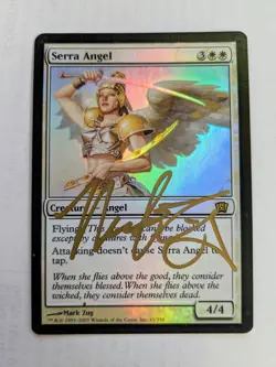 MTG FOIL Serra Angel SIGNED IN GOLD BY MARK ZUG - Image 1