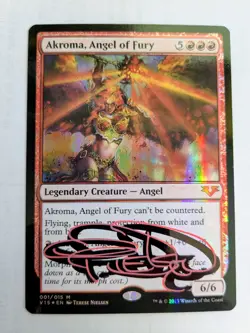 MTG FOIL Akroma, Angel of Fury SHADOW SIGNED BY TERESE NIELSEN - Image 1