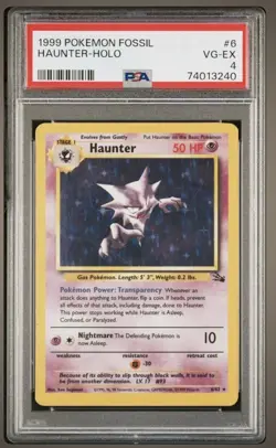 Pokemon Haunter 6/62 Fossil Holo Rare 1999 PSA 4 - Image 1