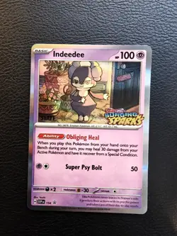 Pokemon TCG - Indeedee SVP154 Surging Sparks Stamped Prerelease STAFF Promo - Image 1