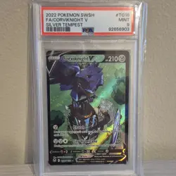 Pokemon Corviknight V TG18/TG30 Full Art Holo Ultra Rare PSA 9 Silver Tempest - Image 1