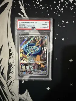 Pokemon 2024 Squirtle 148/142 Illustration Rare Stellar Crown GEM MINT PSA 10 - Image 1