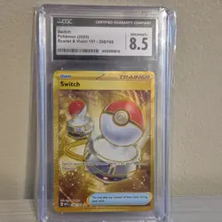 Pokemon Switch 206/165 Gold Secret Rare Holo CGC 8.5 Scarlet & Violet 151 - Image 1