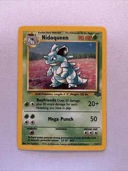 Pokemon TCG Nidoqueen Jungle 7/64 Unlimited Holo Rare LP - Image 1