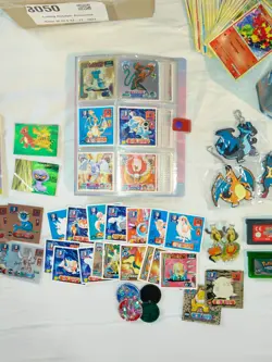 Pokemon collection, retro vintage lot, E-series, Amada stickers, mixed, Played - Image 5