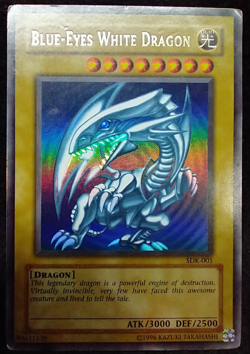 Yugioh Blue-Eyes White Dragon SDK-001 Yu-Gi-Oh! Trading Card w/ Play Wear M1 - Image 2