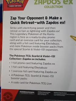 Pokemon TCG Scarlet & Violet 151 Zapdos EX Collection Box Factory Sealed - Image 3