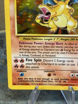 Pokemon Charizard Holo Base Set 4/102 - Image 5