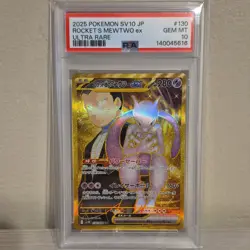 Pokemon Team Rocket's Mewtwo ex PSA 10 130/098 Sv10 Ultra Rare Holo Japanese - Image 1