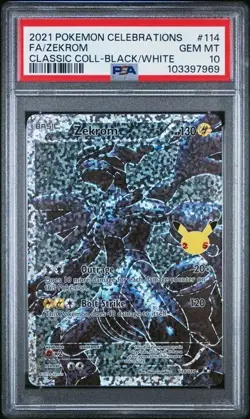 2021 POKEMON CELEBRATIONS CLASSIC COLLECTION #114 FULL ART/ZEKROM PSA 10 - Image 1