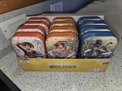 One Piece TCG DISPLAY 12x Mini Tin Pack Set VOL. 2 Tins are Factory Sealed - Image 1