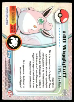 Pokemon Cards Wigglytuff #40 Topps Trading Cards Series 1 LP - Image 2