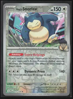 Hop's Snorlax Rare SV09: Journey Together 117/159 NM Pokemon Card Reverse Holo - Image 1