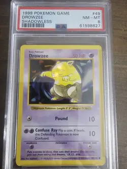 PSA 8 - Pokemon Card - Base 49/102 - DROWZEE (common) *Shadowless* - NM-MT - Image 1
