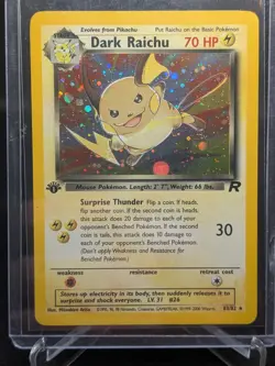 Pokemon Dark Raichu Holo TCG Card 83/82 Secret Rare 1st Edition LP - Image 1