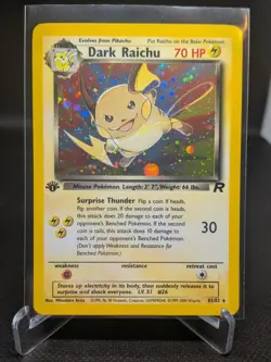 Pokemon Dark Raichu Holo TCG Card 83/82 Secret Rare 1st Edition LP - Image 2