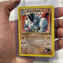 Giovanni's Machoke 42/132 Unlimited Pokemon Gym Challenge LP+ Vintage Card TCG - Image 2