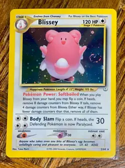2001 POKEMON NEO REVELATION BLISSEY HOLO CARD 2/64 STAGE 1 120 HP - Image 3