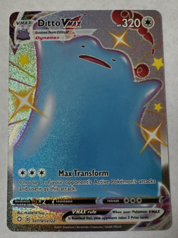 Pokemon Card - Ditto VMAX Shining Fates SV119/SV122 Shiny Holo Rare NEAR MINT - Image 1