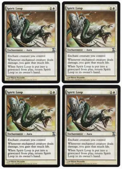 Spirit Loop x4 4x 2006 Time Spiral PLAYSET White Unc Enchantment MTG NM AZ1 - Image 1