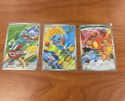 Pokemon 30th First Partner Illustration Promo Set Squirtle Charmander Bulbasaur - Image 1