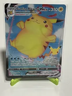 Pokemon Surfing Pikachu VMax 009/025 Celebrations Ultra Rare NM Condition - Image 1