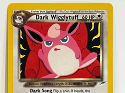 Vintage 2000 Pokemon TCG Neo Destiny DARK WIGGLYPUFF 40/105 NM Unc. Eng. Unltd. - Image 2