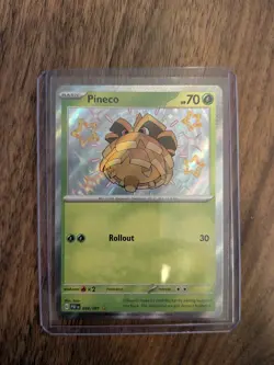 Pineco 099/091 Baby Shiny Scarlet & Violet Paldean Fates Pokemon TCG Card - Image 1