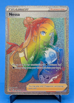 Nessa 196/185 Pokemon TCG 2020 Secret Rare Rainbow Full‑Art Holo Vivid Voltage - Image 1