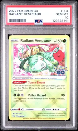 Pokemon Go 004 Radiant Venusaur PSA 10 GEM MINT - Image 1